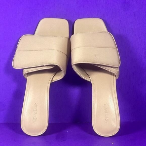 Open Edit Beige Cava Slide Sandals Women's Shoe Size 8.5-NEW - Picture 6 of 8